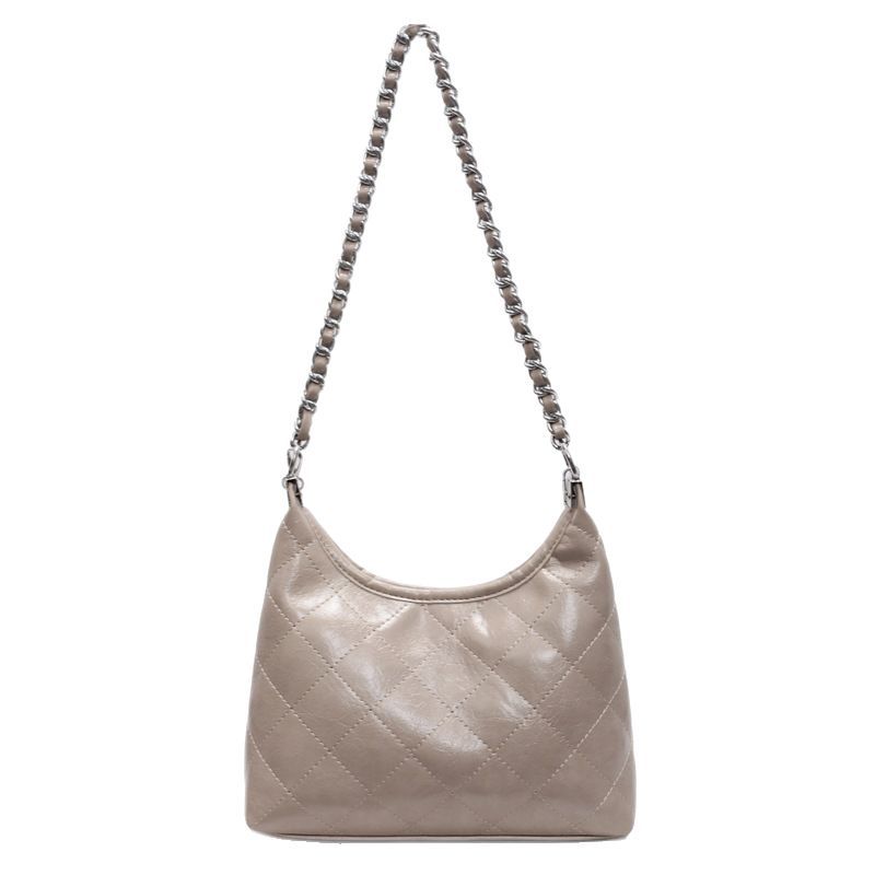 Shoulder bag diamond chain Korean version of casual versatile messenger bag fashionable solid color commuting casual texture bag women