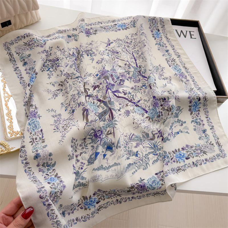 Eșarfă elegantă de mătase 2025: Design japonez și coreean, Stil subțire de vară, Protecție pentru gât