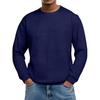 Men's Loose-fitting Casual Waffle-weave  Neck Long-sleeved Top
