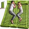 Double Sleeping Pad - Self Inflating 4" Extra-Thick for 2 Person with Pillow Built-in Foot Pump Inflatable Sleeping Mat
