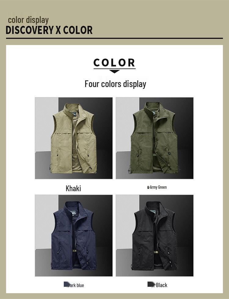 Men's Spring/Autumn Outdoor Photography Fishing Vest - Lightweight, Casual, Middle-Aged Workwear