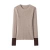 12-Gauge Cashmere Ribbed Slim-Fit Round Neck Base Layer with Contrasting Cuffs