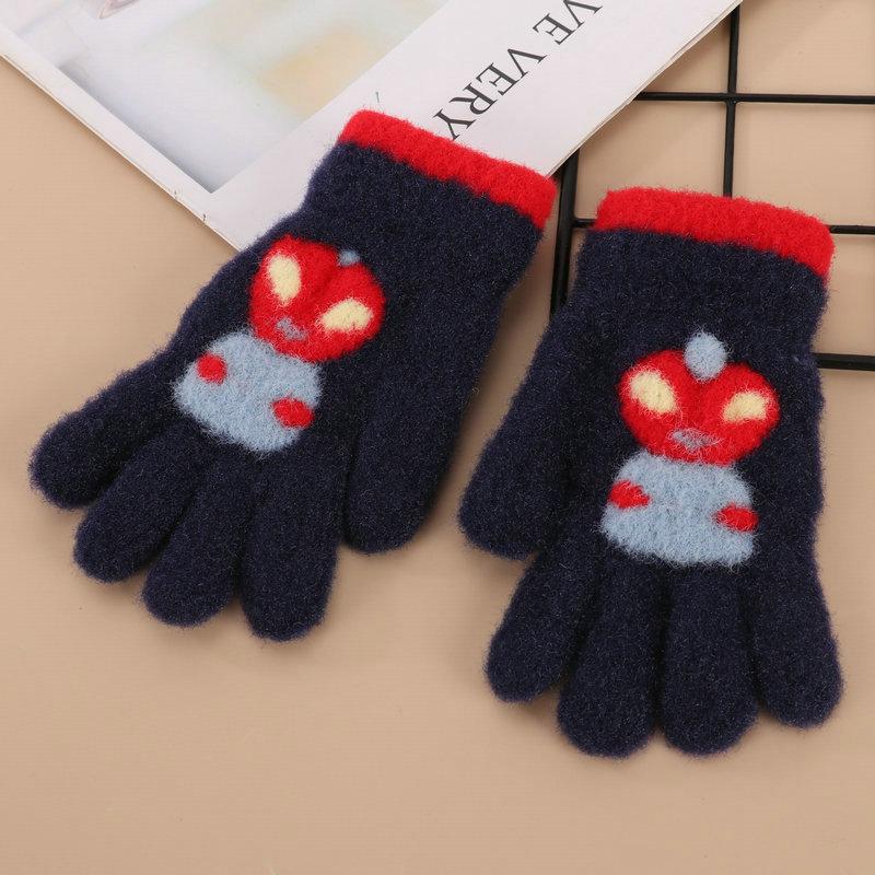 

Ultraman Children s Gloves Cartoon Cute Warm Gloves Five Finger Velvet Thickened Gloves one size