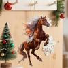 Pferdeornament Acryl 2D Flach Realistisch Pferd Hängeanhänger mit Schlüsselband Weihnachtsbaum Feiertag