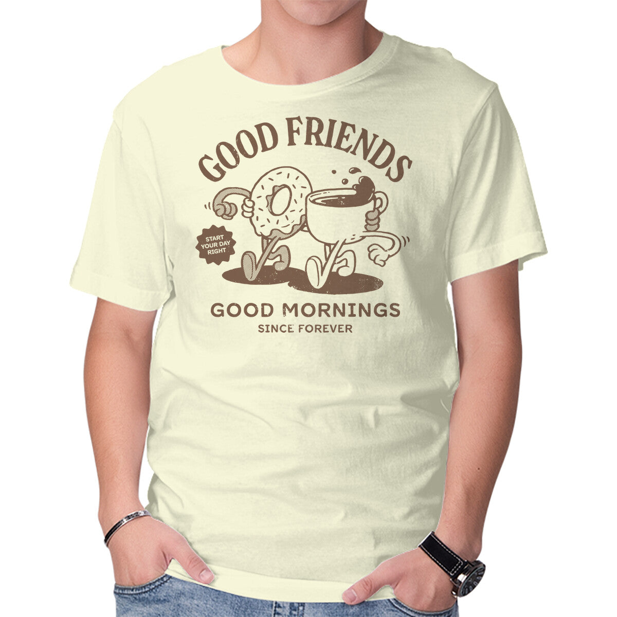 Unisex Crew Neck T-Shirt Breakfast Duo Graphic Short Sleeve Casual Tee XXL