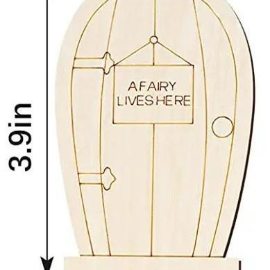 10pcs Fairy Door Miniature Wooden Garden Doors Windows Unfinished Window Mini House DIY Craft for Wall Home Party Decoration