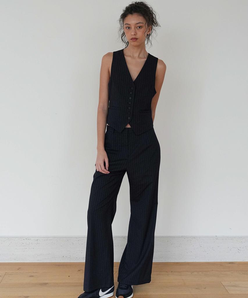 Jaejeudeu Navy Halo Stripe Pants