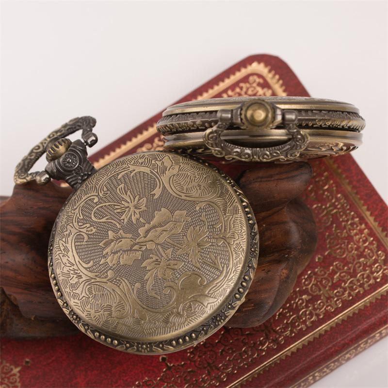 Vintage Quartz Pocket Watch with Retro Flip Necklace Pendant Design