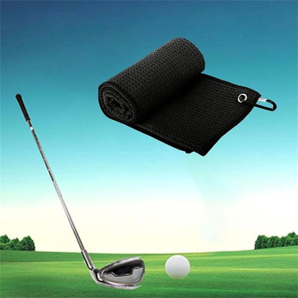 Golf Towel Golf Club Towel  Pattern Portable Lightweight  Gift Soft with Clip Golf Ball Cleaner Towel Microfiber