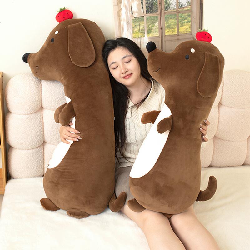 Kawaii Soft Dog Plush Toys Long Pillow High Quality Stuffed Animal Baby Appease Doll Home Decor Sofa Cushion Children Girl Gift