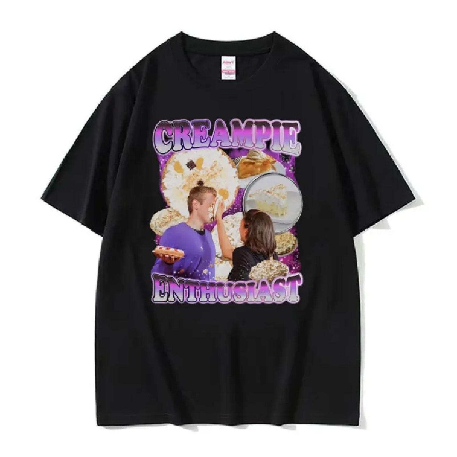 

Funny Creampie Enthusiast Meme T Shirt Summer Fashion Vintage Short Sleeve T-shirts Men Women 100% Cotton Oversized T-shirt Tops XXXXXL чорний