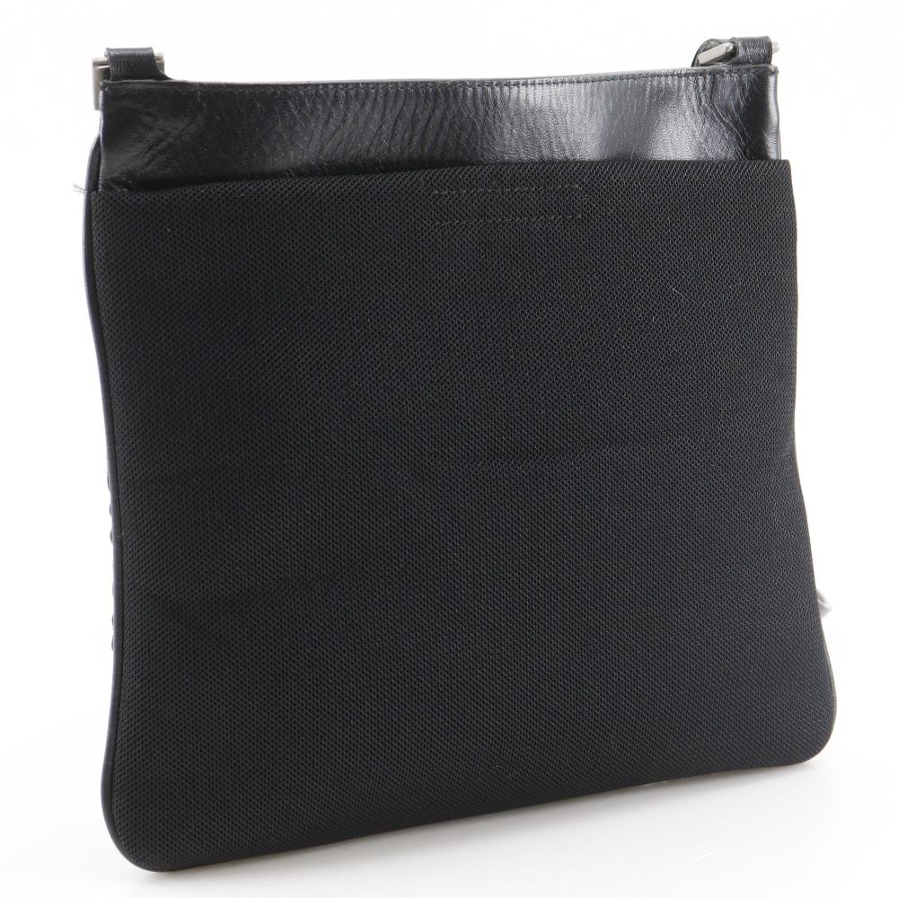 PRADA Pochette Shoulder Bag black Nylon/leather Women Used