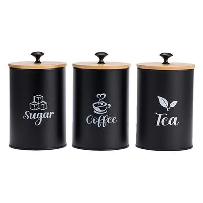 Teas Coffee Candy Container With Bamboos Lid for Kitchen Counter Multifunctional Sealed Storage Jar for Dry Food