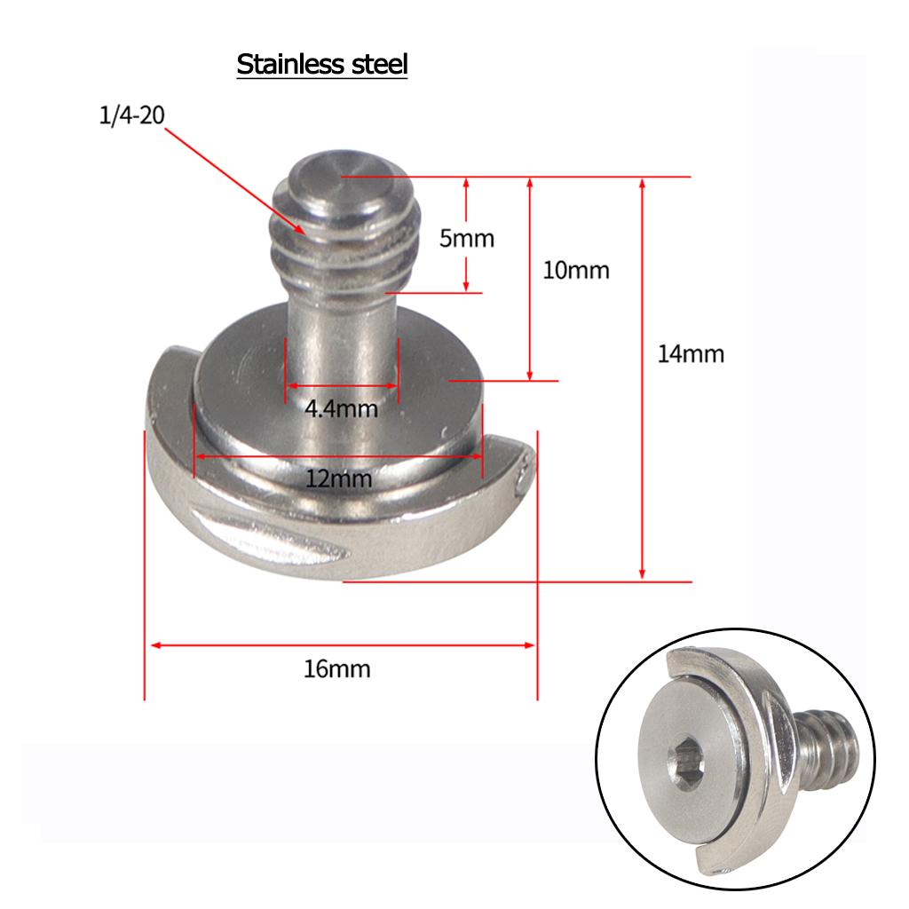 

1/4 3/8 Screw Stainless Steel Thread D-Ring DSLR Camera Cage Quick Release Plate Screw Tripod Mic LED Flash Light Fixing Mount 1 Piece