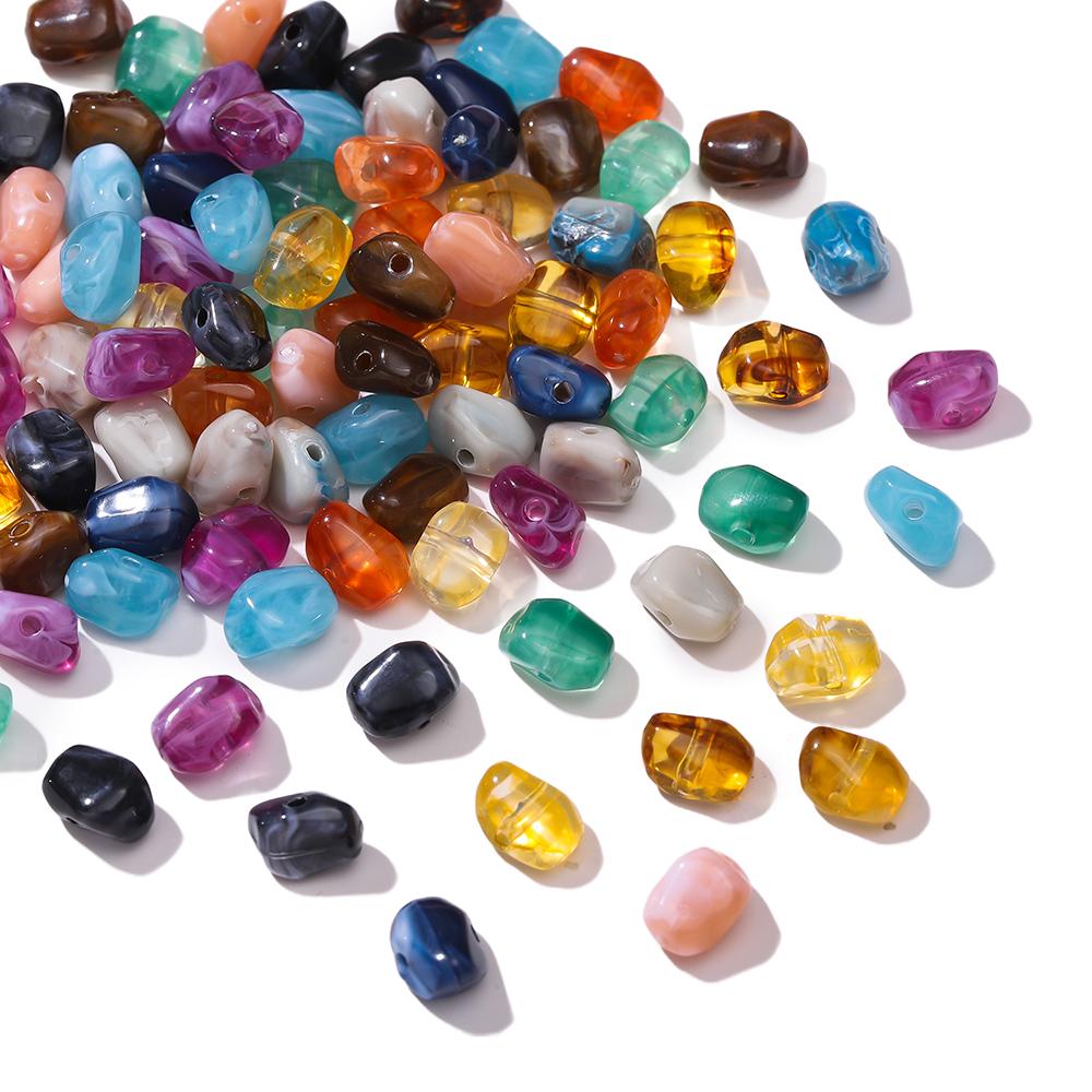 20pcs Colored Acrylic Imitation Stone Beads Irregular Shaped Spacer Beads for DIY Necklace Bracelet Jewelry Making Supplies