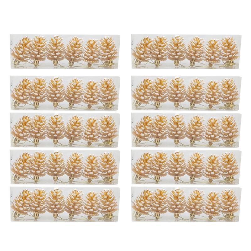 Set of 10 Realistic Pine Cone Hanging Accent Distinctive Pine Cone Christmas Decorations for Home Hanging Pendant