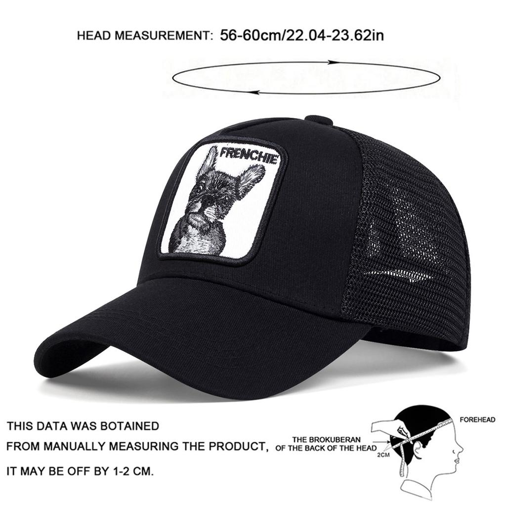 Unisex Animal Series Embroidery Adjustable Mesh Baseball Hat Hip Hop Caps Spring Summer Outdoor Leisure Hats Travel Accessories for Women Men