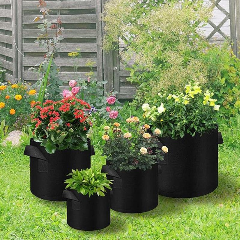 5Pcs 3-50 Gallons Grow Bags Non-Woven Fabric Plant Pots With Handle Garden Planting Bag For Tomato, Potato, Strawberry, Flowers Set