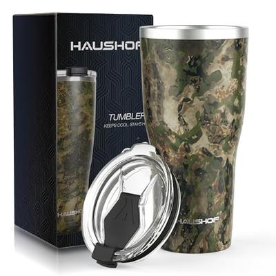 HAUSHOF Vacuum Insulated Tumbler, Stainless Steel, with Lid, 600ml, Car Tumbler, Coffee Cup, Mug, Stainless Steel Cup, Convenience Store Mug, Beer, Di
