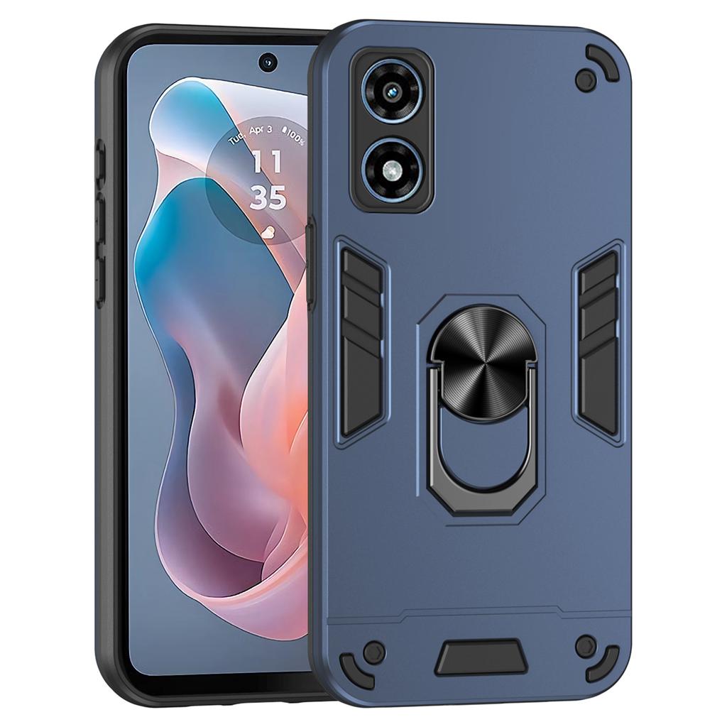 For Motorola Moto G Play (2024) 4G Case Dual Layer Hybrid PC+TPU Kickstand Phone Cover