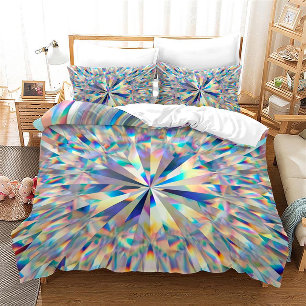 Diamond Duvet Cover Set Abstract Art Valentine's Day Gift for Girls Women Couple King Size Bedding Set Polyester Comforter Cover