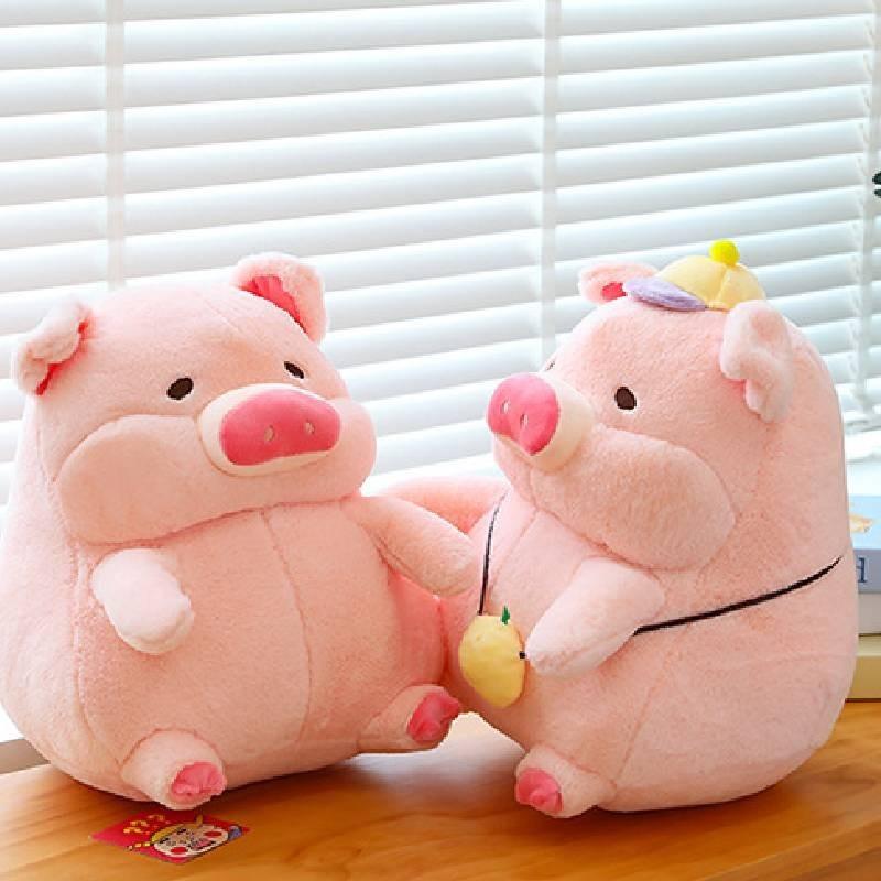 Mochila de Pelúcia Adorável Porquinha Lulu Boneco de Pelúcia Fofo Almofada Doce para Abraçar Presente