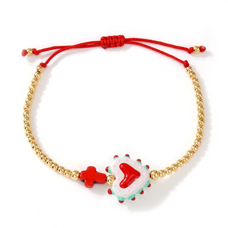 Women Bohemian Beaded Bracelet Colorful Heart & Star Charms Adjustable Chain Perfect For Daily Wear Vacation And Holiday Gift