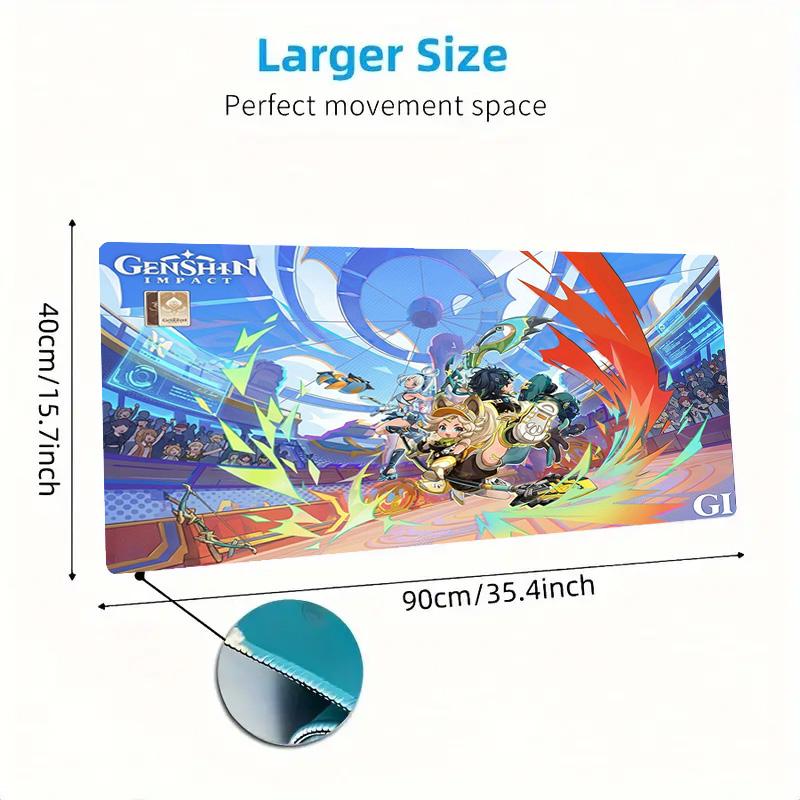Genshin Impact Color Mouse Pad Large Gaming Table Cushion Non-slip Laptop Tablet Big Mousepad XXL Mat Mini PC Playmat With Lock edge