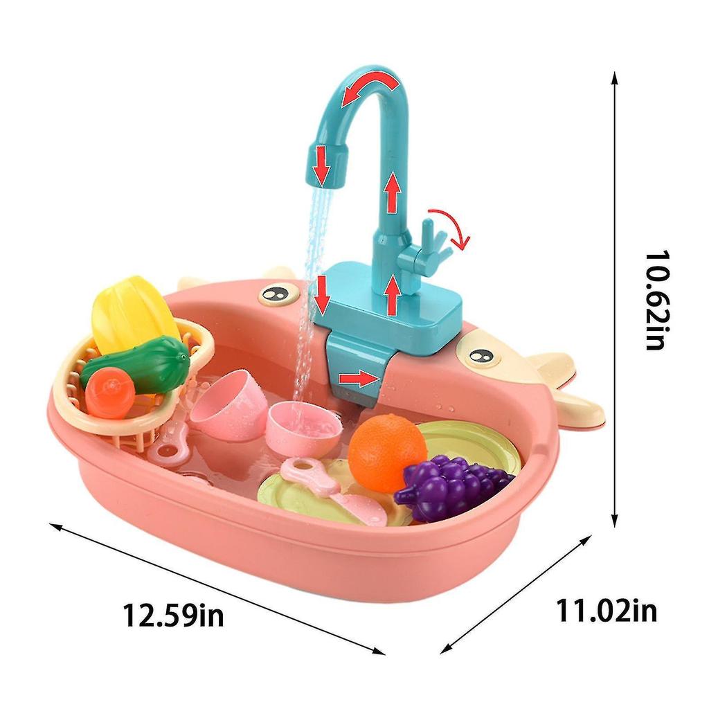 Simulation Sink Electric Kitchen Sink Circulating Water Sink Wash Basin Over The Children's Dishwasher Toys