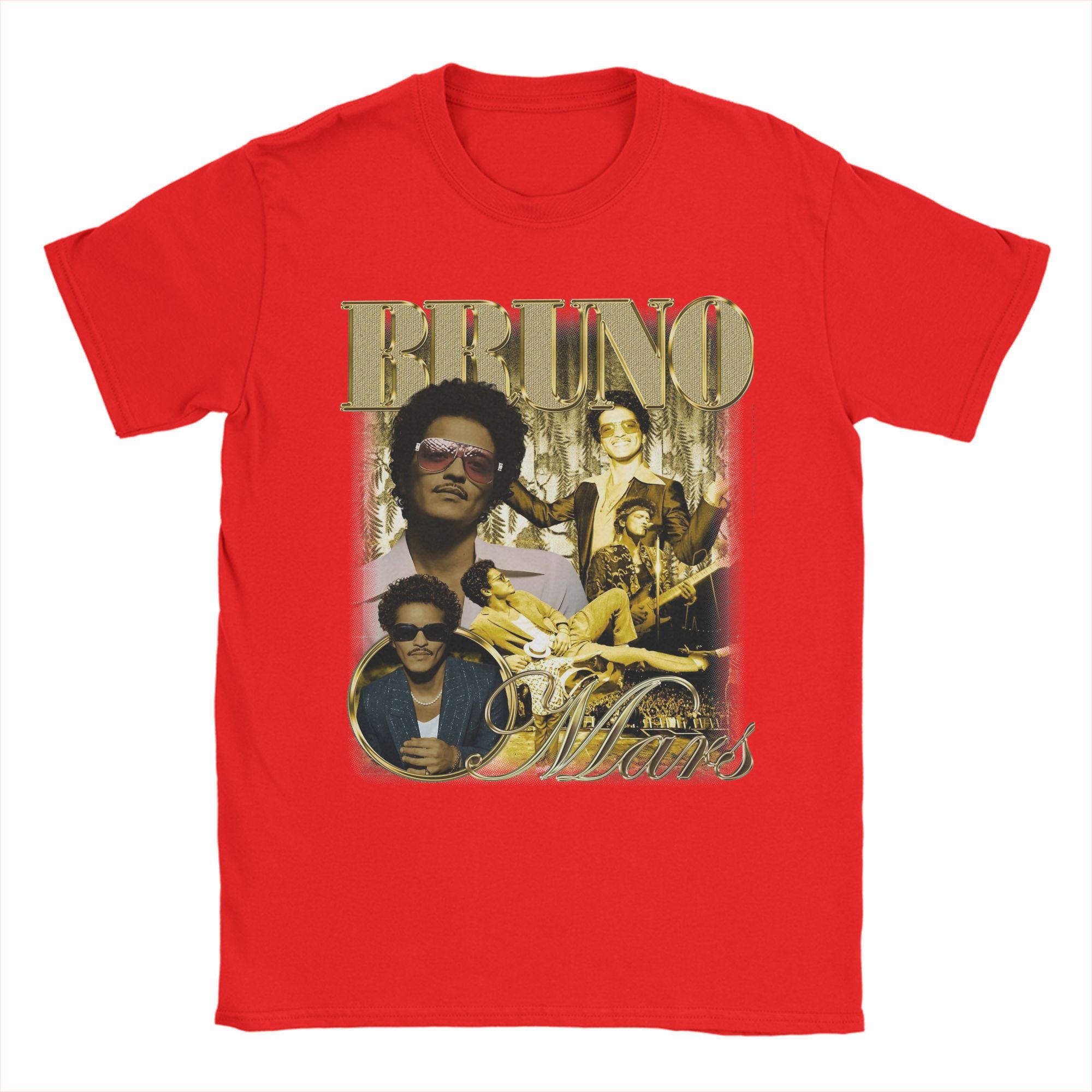 

Bruno Mars T Shirts for Unisex Pure Cotton Humor TShirt Round Neck Tees Short Sleeve Tops Plus Size S