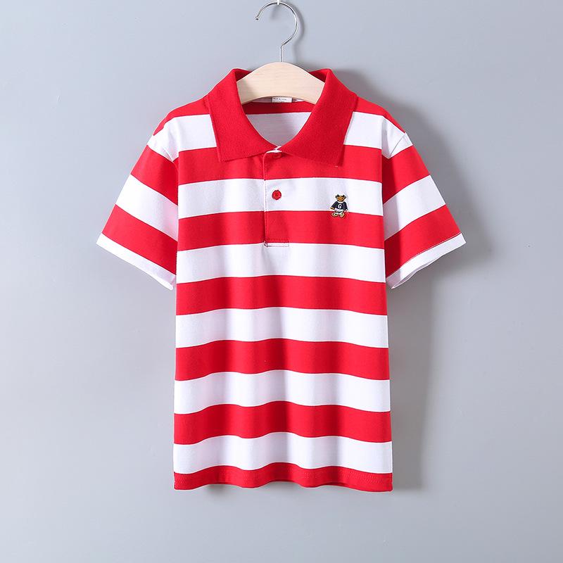 Children's Summer Polo Shirt - Pure Cotton, Short Sleeve, Ages 1-13, Customizable Lapel T-Shirt