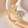 Anziw 1.0CT 6.5mm Cubic Zirconia Ring for Women 14k Gold Filled Classic Engagement Wedding Promise Band Ring Finger Zircon Gift