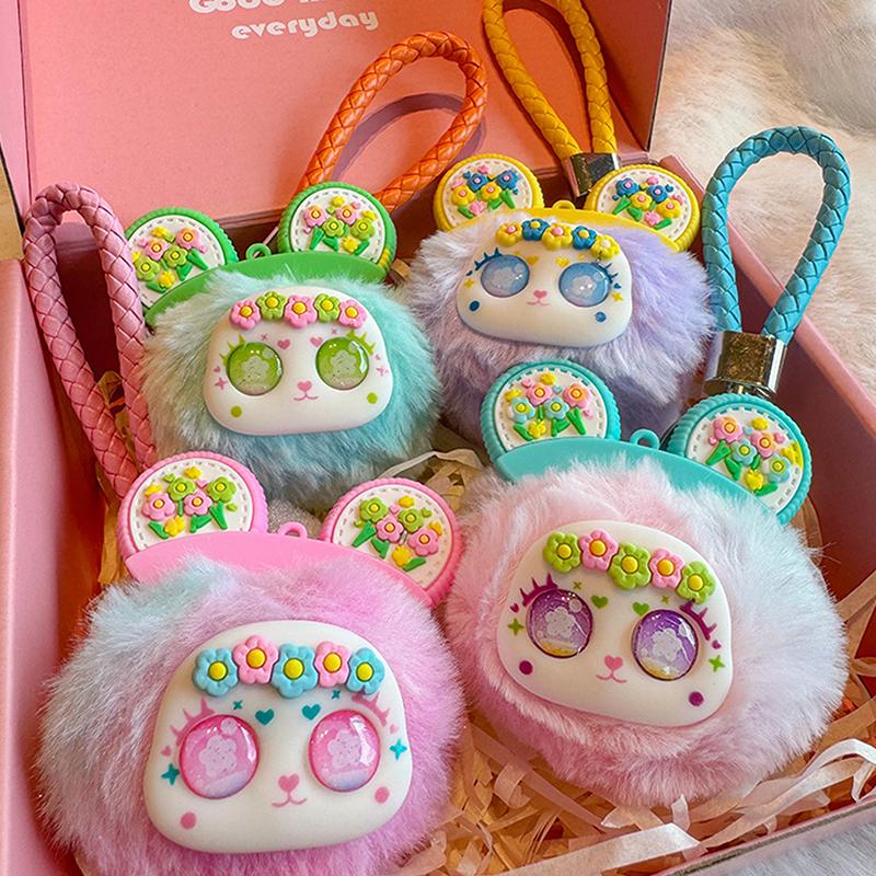 Cute Plush Doll Toy Pendant Cartoon Bear Keychain Kawaii Trendy Women Girls Bag Ornament Gifts Accessories