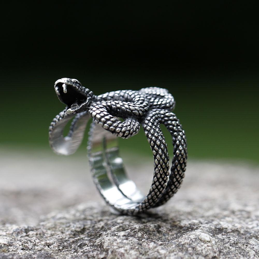 NEW Men's 316L stainless-steel rings Punk snake RING for teens animal Jewelry Gift free shipping