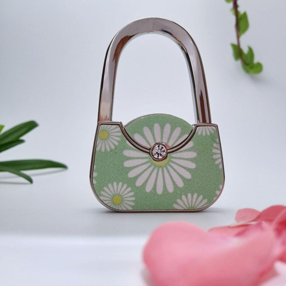 New Foldable Handbag Hook Cute Shape Portable Folding Bag Hook Alloy Material Lovely Design Purse Hanger Holder Home Decoration