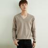 Autumn and Winter V-neck Round Neck Men's Knit Sweater Simple Wind Wild Color Pure Color Pullover Sweater Bottoming Business Sweater