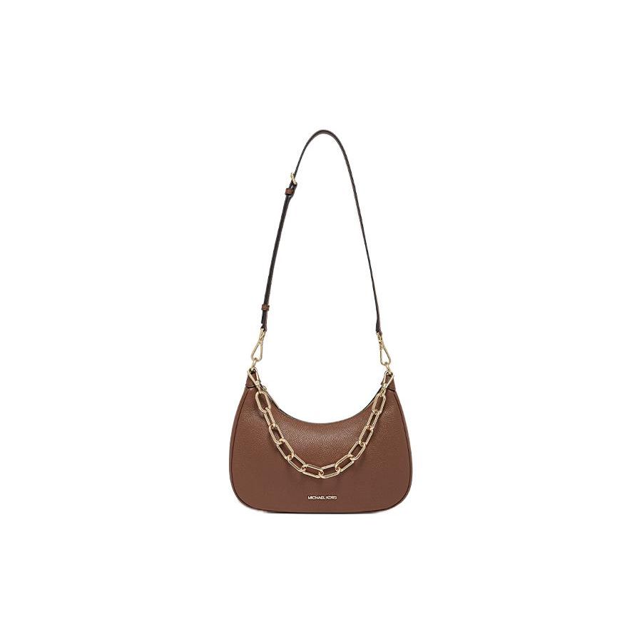 

Michael Kors Cora Solid Logo Letter Chain Hardware Zipper Closure Leather Half Moon Handbag Shoulder Crossbody Bag Large Women handbags 35S2G4CW3L-230 Basic Set (Bag+Dust Bag)