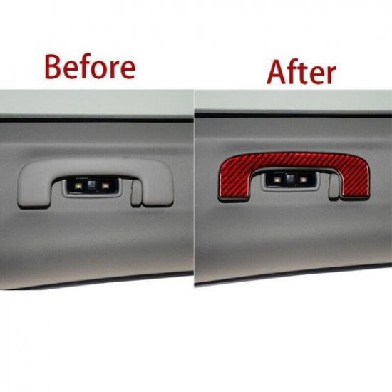 Red Carbon Fiber Interior Roof Door Handle Cover Trim For Ford Mustang Mach-E