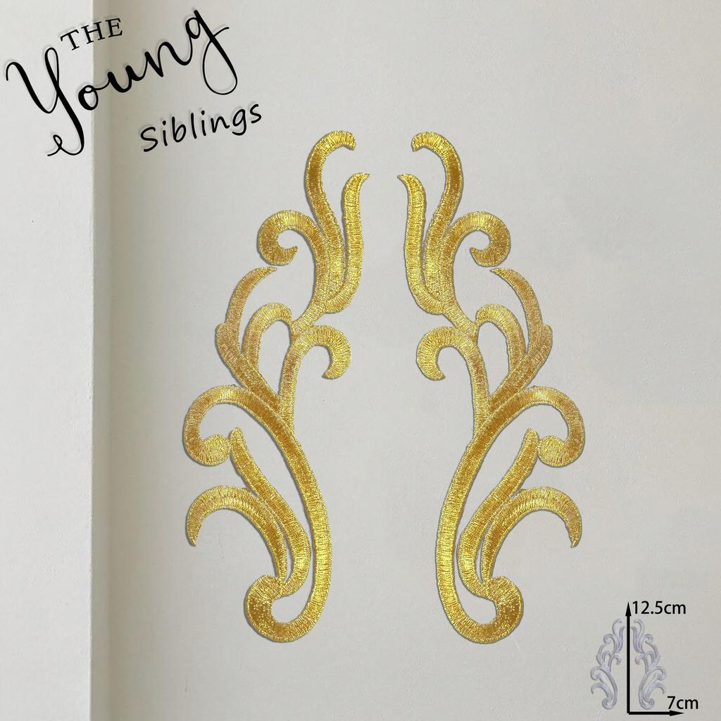 Gold And Silver Stage Ancient Costume Embroidery Performance Opera National Dress Decoration Cloth Sticker Pattern Diy Handmade Clothing Accessories