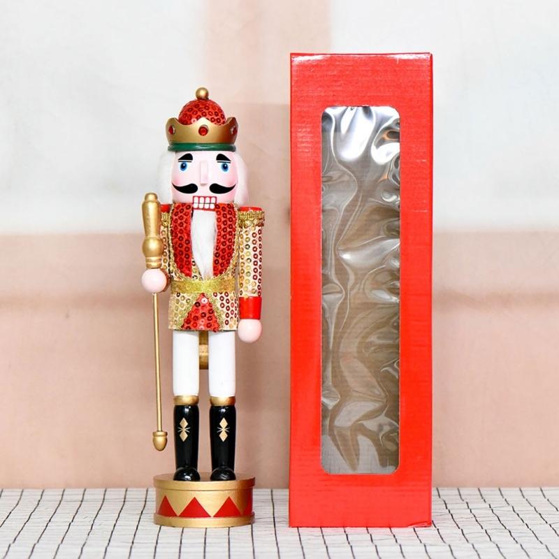 Christmas Nutcrackers Ornament Small Wooden Soldier Christmas Decorations Nutcrackers Figure Ornament for Table Shelf