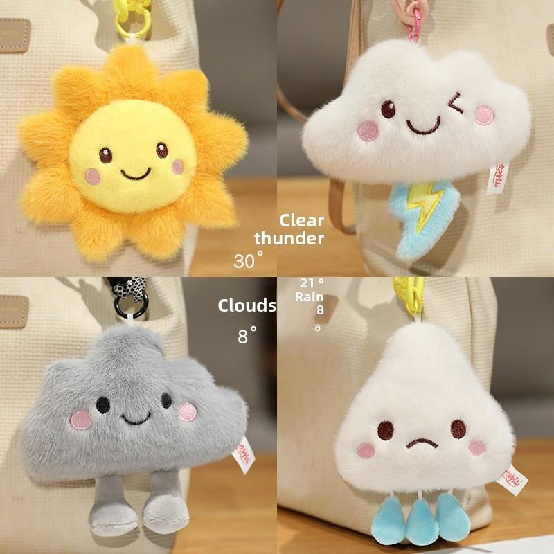 Weather Theme Plush Toy Cloud Thunder Rain Sunny Day Soft Doll Gift Teens Kids