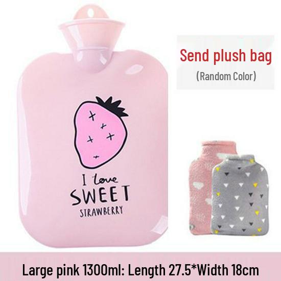 PVC Cartoon Plush Hot Water Bottle - Removable, Washable, Explosion-Proof Hand and Foot Warmer