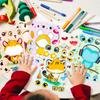 6 Photos/pack of Cute Cartoon Animal Face Swap DIY Puzzle Stickers for Children's Early Education Thinking Training Stickers