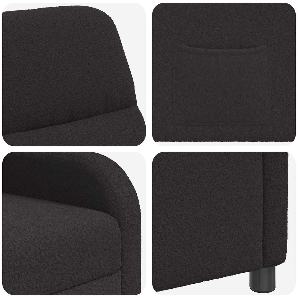 Recliner Chair Black Boucle