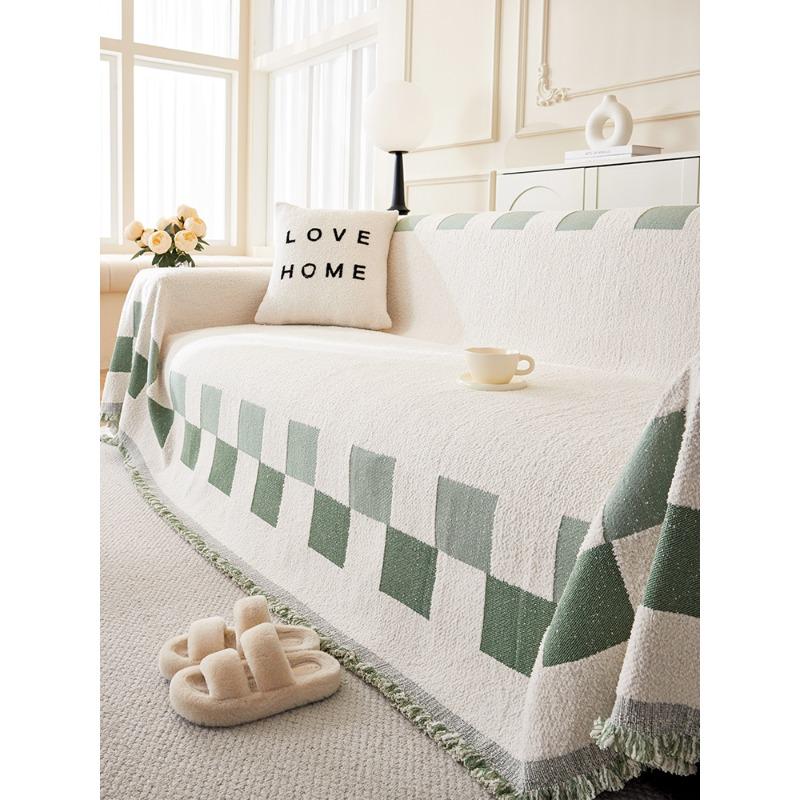 

Легкий роскошный классический полубархатный чехол для диванной подушки с градиентным узором, универсальный универсальный чехол на четыре сезона 180*130cm