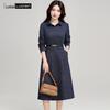 LUDIan Women's Printed A-Line Long Sleeve Dress