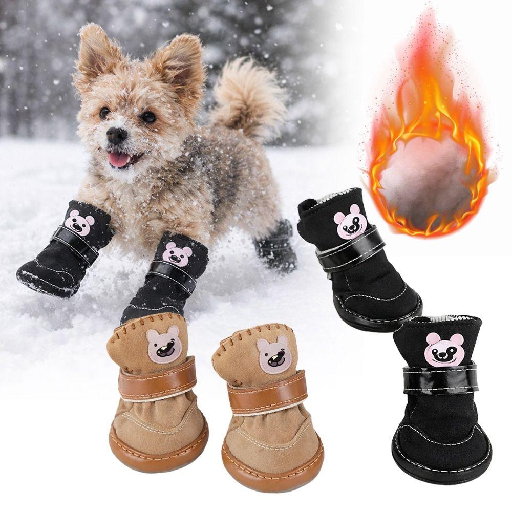 Fashion Non-slip Dog Warm Shoes Warm Waterproof Dog Snow Boots Soft Pet Cat Shoes Pet Dog Cat