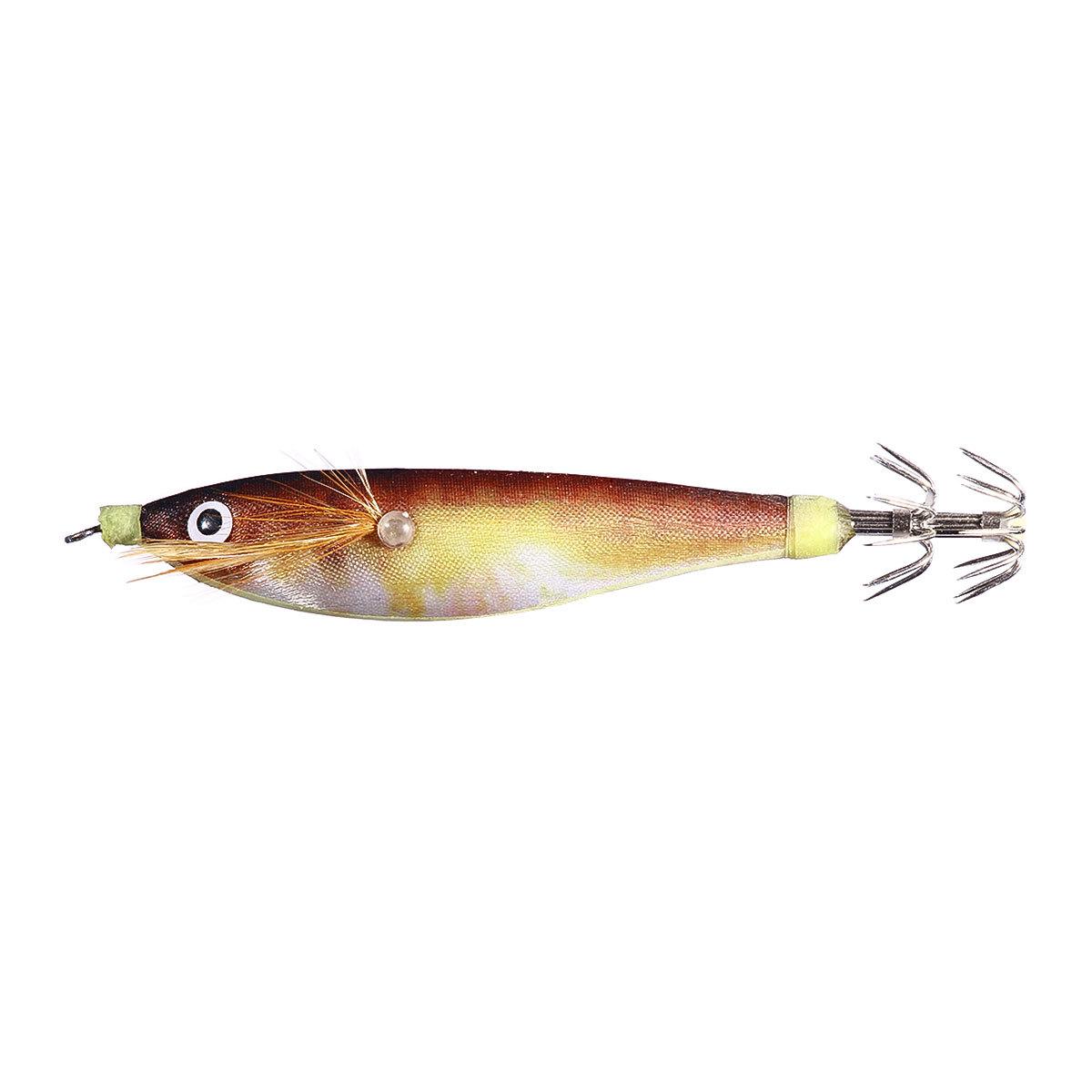 

Luminous Sea Fishing Squid Horizontal Wooden Shrimp Lure - Simulation Fake Bait Boxed for Enhanced Nighttime Catch 10cm-9.6g