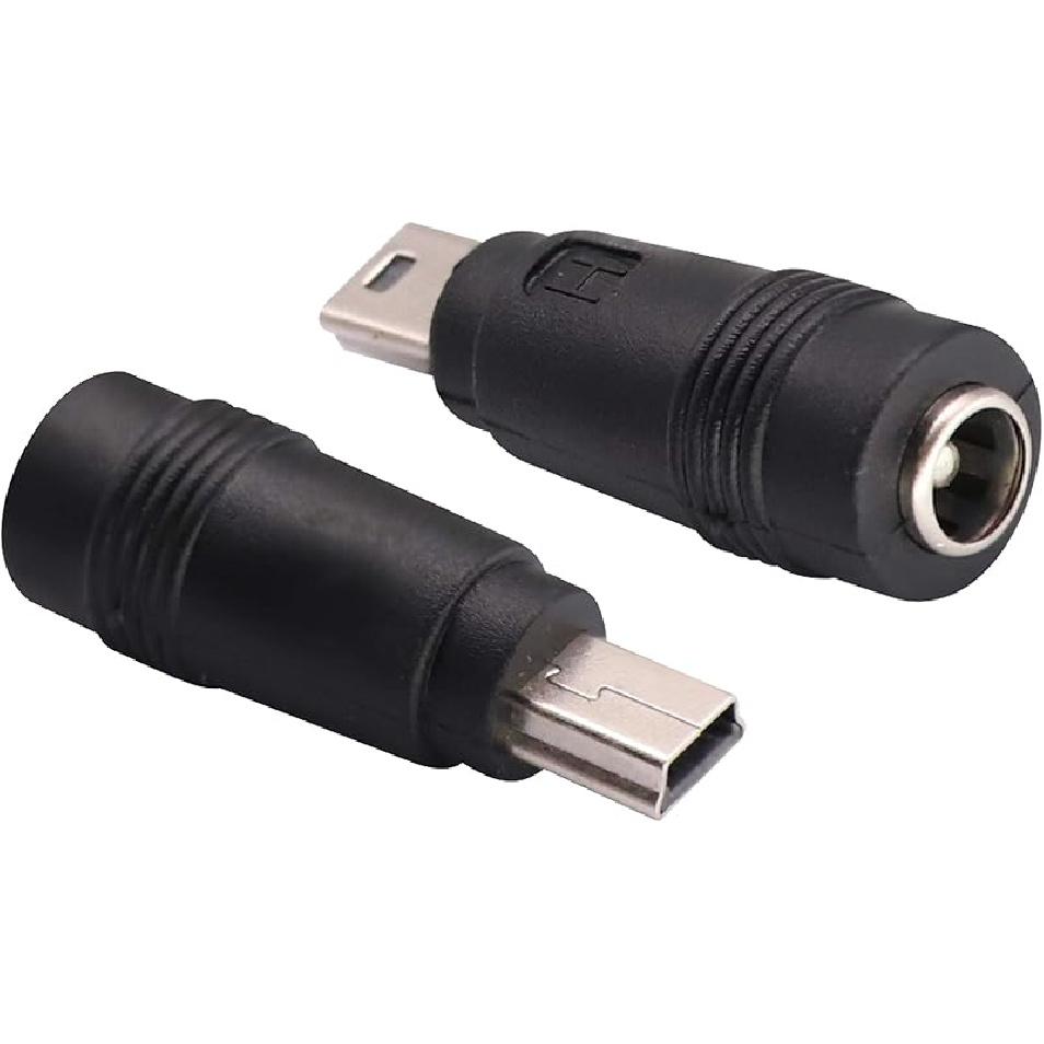 Мини-адаптер питания DC от USB, 2 шт., Черный, Разъем Mini USB 2.0 Male Mini
