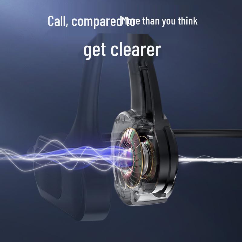 New Stereo Bluetooth 5.3 Bone Conduction Sports Earphones with Card Slot - Compatible with Android and Apple Devices.